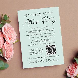 Faire-part Heureux chaque après Photo QR Code Mint Mariage