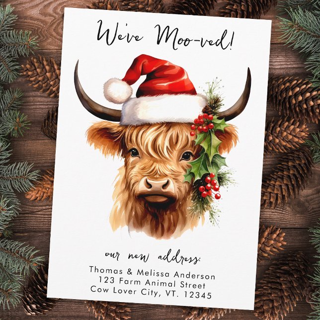 Faire-part Highland Cow Festive Agritourisme Noël Holiday Mov (Créateur téléchargé)