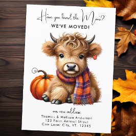 Faire-part Highland Cow Nouvelle adresse Nous avons déménagé 