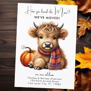 Faire-part Highland Cow Nouvelle adresse Nous avons déménagé 