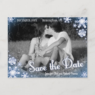 Faire-part Hiver Enregistrer la date Carte postale Flocon de 