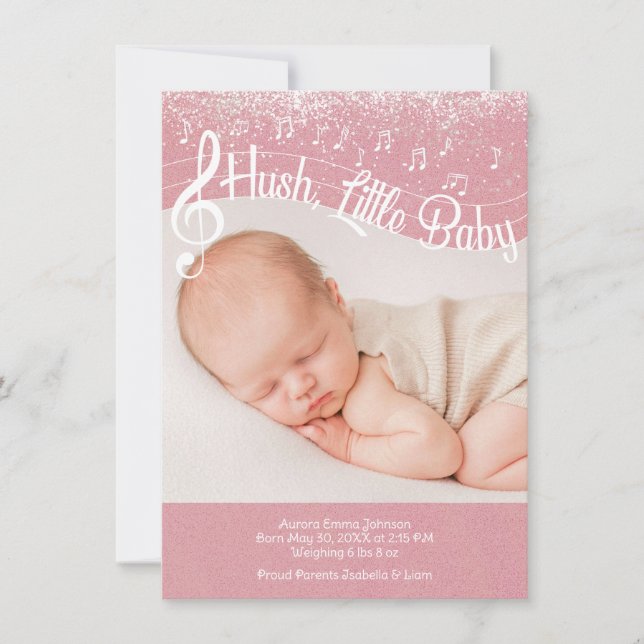 Faire-part Hush, Little Baby Flat Announcement Card (Devant)
