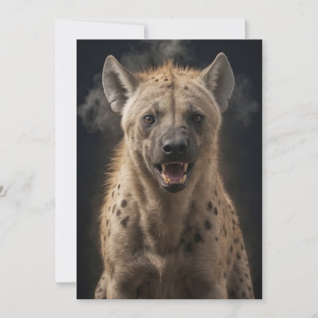 Faire-part Hyena Wild Animal Élégant Dramatique Mist Portrait (Devant)