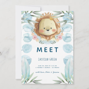 Faire-part Illustration du lion du prince mignon Photo Collag