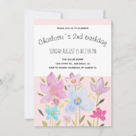 Faire-part Illustration Fleur sauvage d'aquarelle moderne