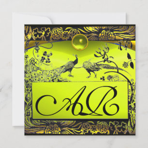 Faire-part INSÉPARABLES mariages MONOGRAM noir jaune topaz
