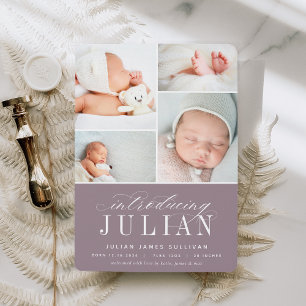 Faire-part Introduction classique Naissance multiphoto
