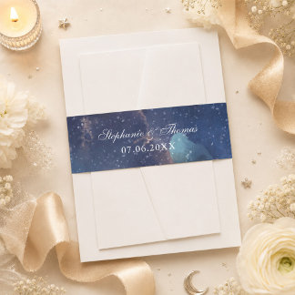 Faire-part Invitation de mariage avec bandeau ventral de la f