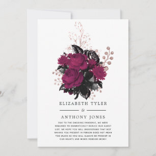 Faire-part Invité de mariage à floraison réduite Marsala et R