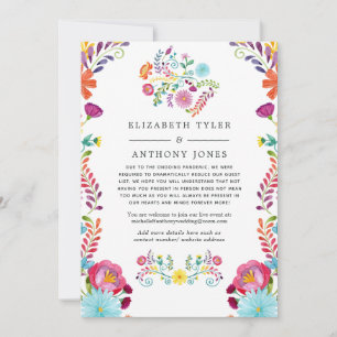 Faire-part Invités de mariage floraux aquarelles colorés Fies