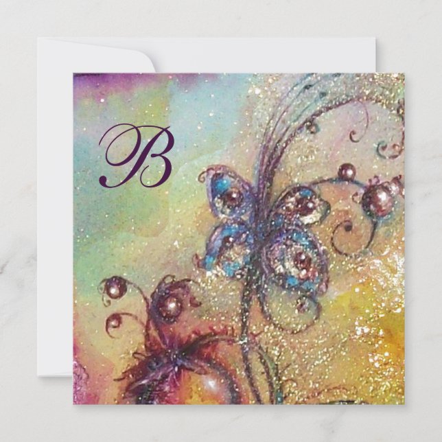 Faire-part JARDIN DES OMBRES PERDUES, BETTERFLY Monogram Gold (Devant)