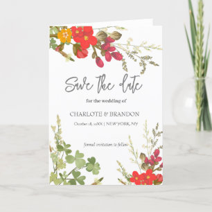 Faire-part Jardin Floral Estival Fleurs Sauvages Mariage