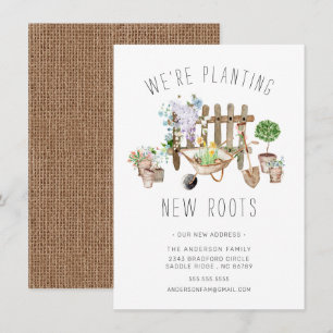 Faire-part Jardinage Planter de nouvelles racines Moving Fair