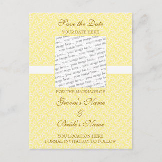 Faire-part Jaune Eggshell Enregistrer la carte postale Date