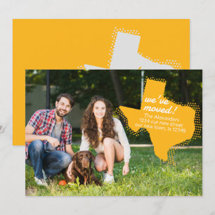 Faire-part Jaune Nous avons déménagé - Déménagement Texas poi