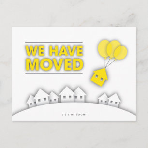 Faire-part Jaune Nous Avons Déménagé Maisons Carte postale