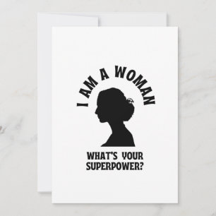Faire-part Je suis une femme, quelle est votre super-puissanc