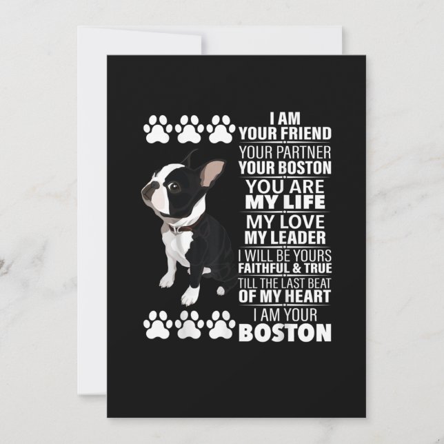 Faire-part Je Suis Votre Ami Votre Partenaire Votre Boston Te (Devant)