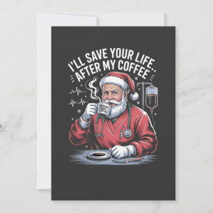 Faire-part Je te sauverai la vie après mon Noël au café