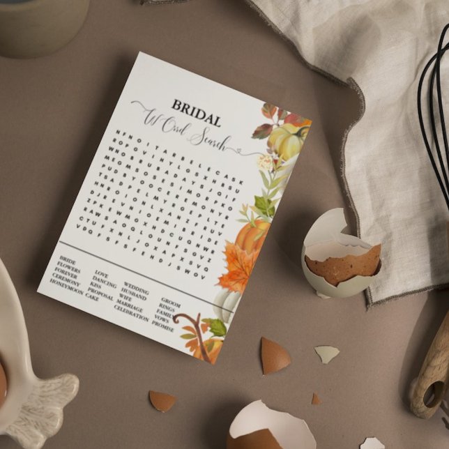 Faire-part Jeu de douche nuptiale chute citrouille mot de rec (Créateur téléchargé)