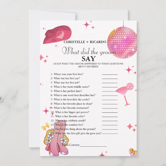 Faire-part Jeu de douche nuptiale pour mariée et mariée (Devant)