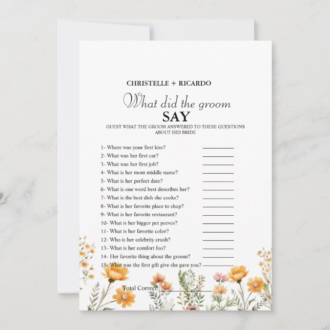 Faire-part Jeu de douche nuptiale pour mariée et mariée (Devant)