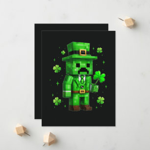 Faire-part Jeu vidéo drôle de la Saint-Patrick sur le Leprech