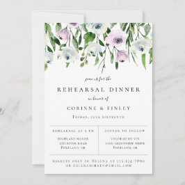 Faire-part Joli Dîner De Répétition Florale Mauve Botanique