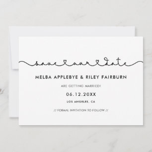 Faire-part Jolie connexion de la police de coeur Enregistrer