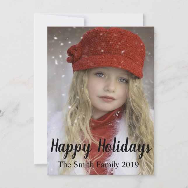 Faire-part Joyeuses Fêtes Noël De Nom De Famille (Devant)