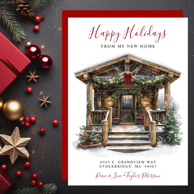 Faire-part Joyeuses vacances Nouvelle maison Porte avant Démé (Créateur téléchargé)