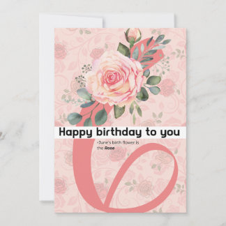 Faire-part Joyeux anniversaire à vous : fleur de naissance de