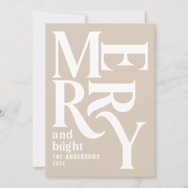 Faire-part Joyeux Noël artisanal vintage (Devant)