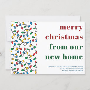 Faire-part Joyeux Noël de la nouvelle maison lumières à corde