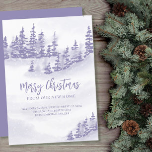 Faire-part Joyeux Noël de New Home Purple Forest Moving