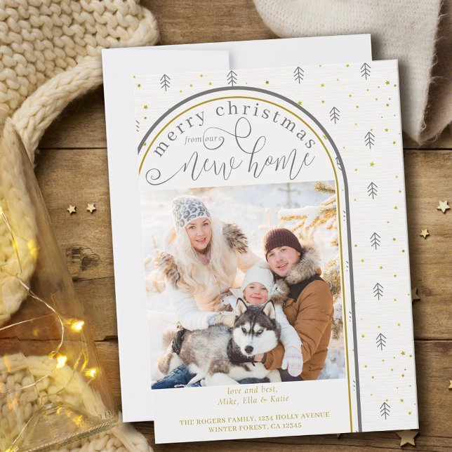 Faire-part Joyeux Noël de New Home Scandi Trees Moving (Créateur téléchargé)