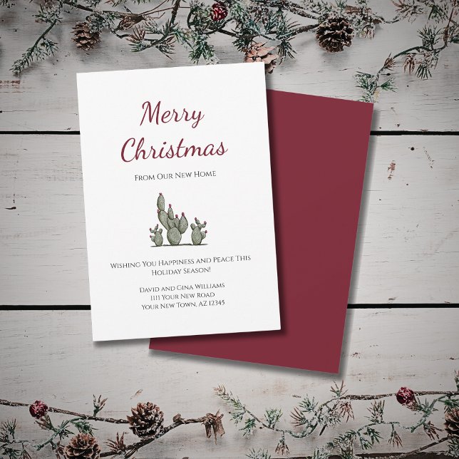 Faire-part Joyeux Noël Désert Cactus Nouvelle Maison Déménage (Créateur téléchargé)