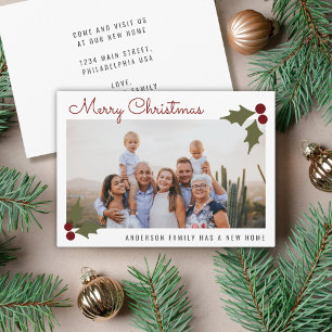 Faire-part Joyeux Noël Famille Photo Cherry Holiday Moving