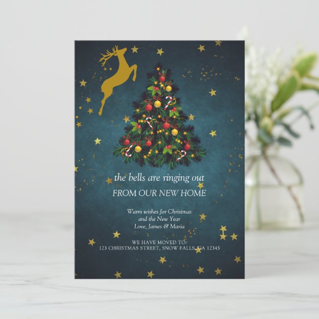 Faire-part Joyeux Noël Fête Nouvelle Maison Déménagement (Debout devant)