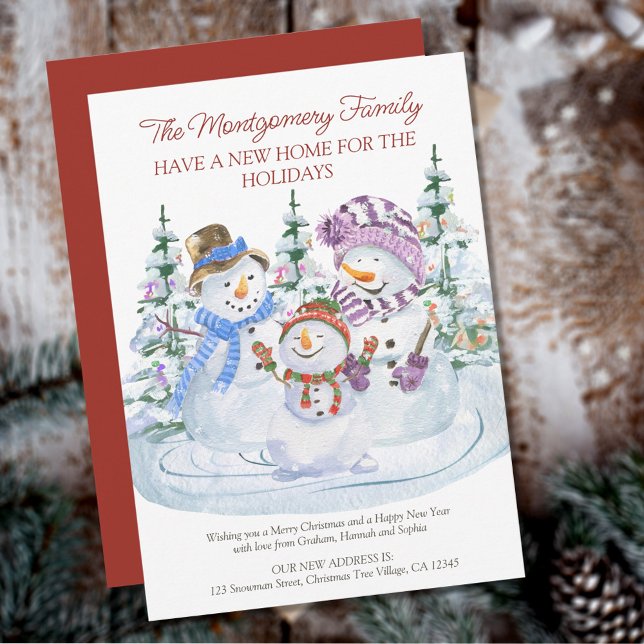 Faire-part Joyeux Snowmen Nouvelle maison pour les vacances D (Créateur téléchargé)