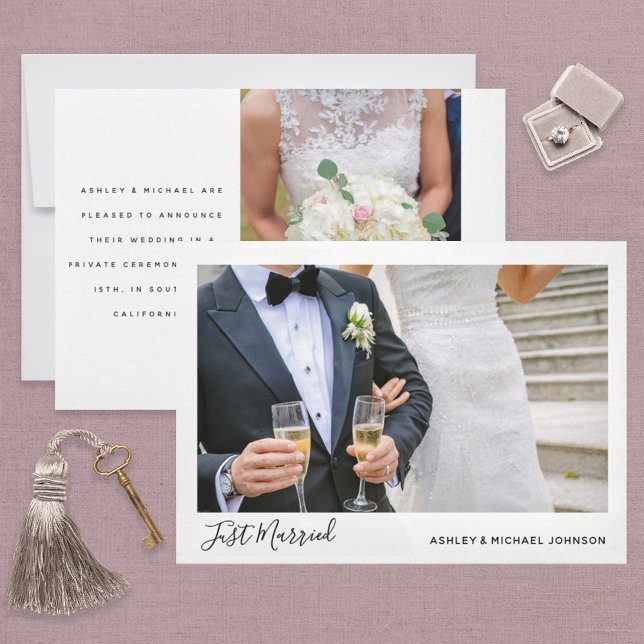 Faire-part Just Maried 2 Photo Elopement Wedding (Créateur téléchargé)