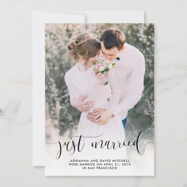 Faire-part Juste marié | Elopement photo mariage (Devant)