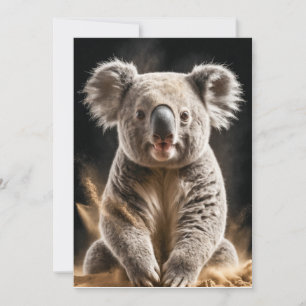 Faire-part Koala Wild Animal Élégant Dramatique Portrait Mist