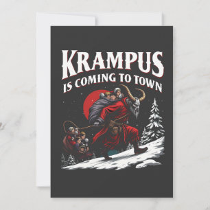 Faire-part Krampus arrive à Town Krampus Noël