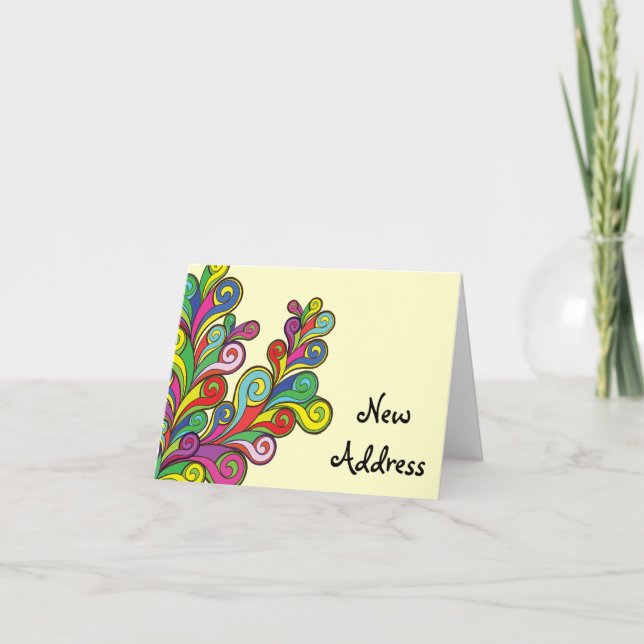 Faire-part La couleur ondule le changement d'adresse (Devant)