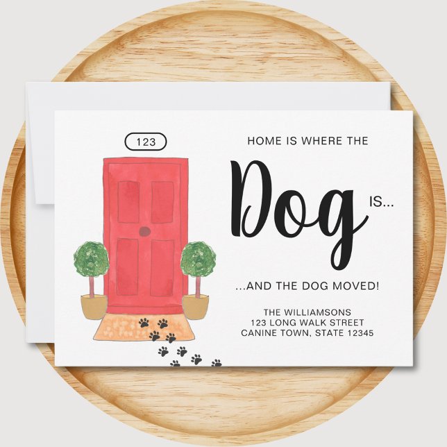 Faire-part La maison est l'endroit où le chien se déplace (Créateur téléchargé)