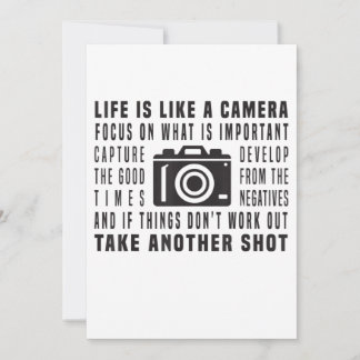 Faire-part La Vie Du Photographe Est Comme Une Caméra Photogr