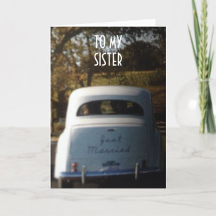 FAIRE-PART LA VOITURE MARIAGE "JUSTE MARIÉE" POUR MA SOEUR