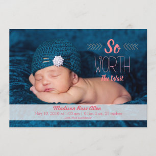 Faire-part L'adoption ou l'annonce de naissance de "So worth'