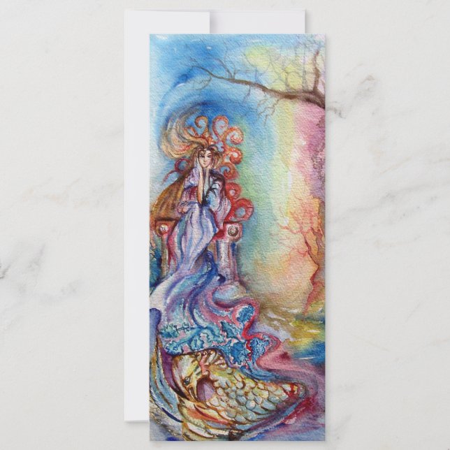 Faire-part LADY OF LAKE 1, rose vif et bleu vif (Devant)